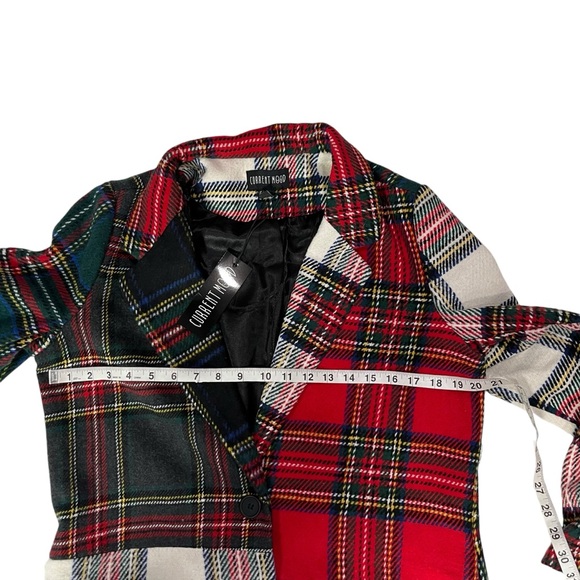 NWT DOLLS KILL SIZE MEDIUM PLAID LONG TASTE OF FURY PLAID COAT**89 ON DOLLS KILL - Picture 7 of 9